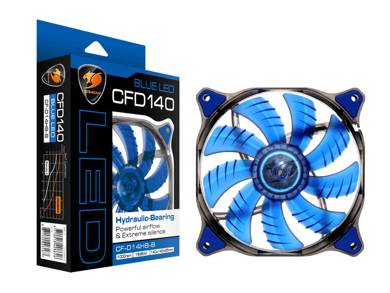 מאוורר למארז Cougar CFD series Blue LED 120MM