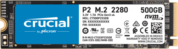 כונן 500GB SSD NVME Crucial CT500P2SSD8 P2 M.2