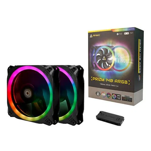 סט מאווררים למארז Antec Prizm 140 ARGB 2+C 140MM