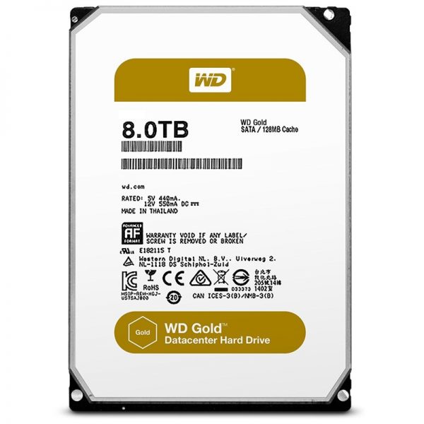 דיסק קשיח פנימי WD GOLD 8TB 7200RPM 256MB