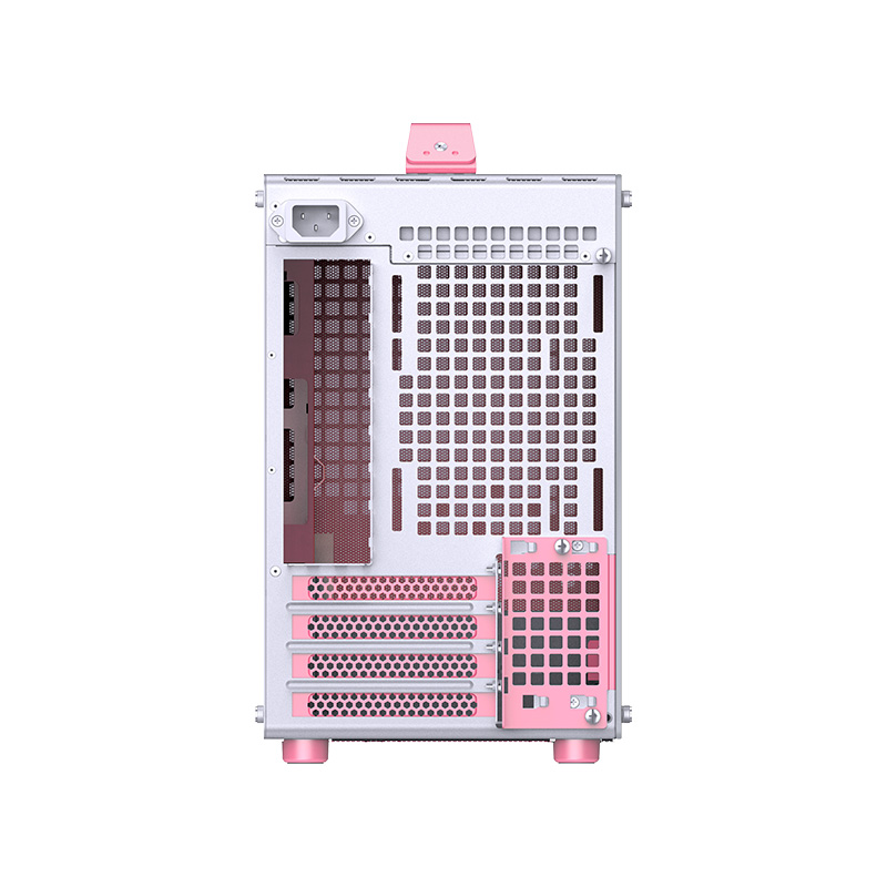 מארז Jonsplus Z20 Tempered Glass Pink/White Mini-ITX צבע לבן ורוד – תמונה 5
