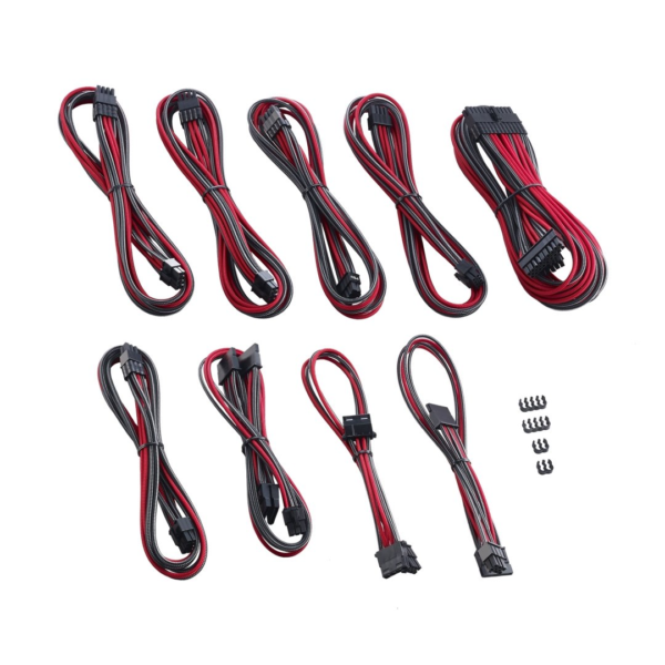 ⁦סט כבלים לספק כוח CableMod C-Series PRO ModMesh Carbon Red⁩ – תמונה ⁦2⁩