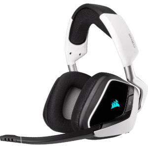 אוזניות Corsair VOID RGB 7.1 Wireless - White בצבע שחור לבן