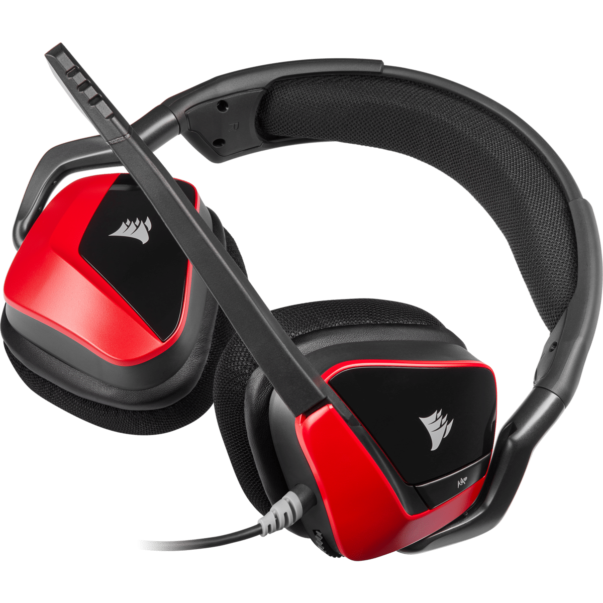 אוזניות Corsair VOID ELITE SURROUND - Cherry בצבע שחור אדום – תמונה 3