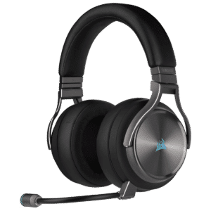 אוזניות Corsair VIRTUOSO RGB WIRELESS SE HIGH-FIDELITY GUNMETAL בצבע שחור כסף
