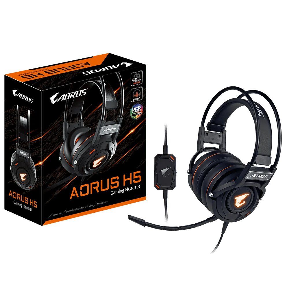 אוזניות AORUS H5 בצבע שחור