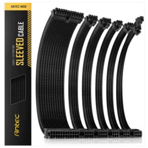 סט כבלים מאריכים לספק כוח Antec PSU Sleeved Extension Cable Kit Black