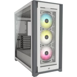 באנדל מארז וקירור מיים CORSAIR ICUE 5000X RGB 4xARGB fans + iCUE H150i ELITE CAPELLIX צבע לבן