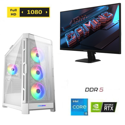 ערכת גיימינג Gaming-FHD White – מחשב ומסך גיימינג