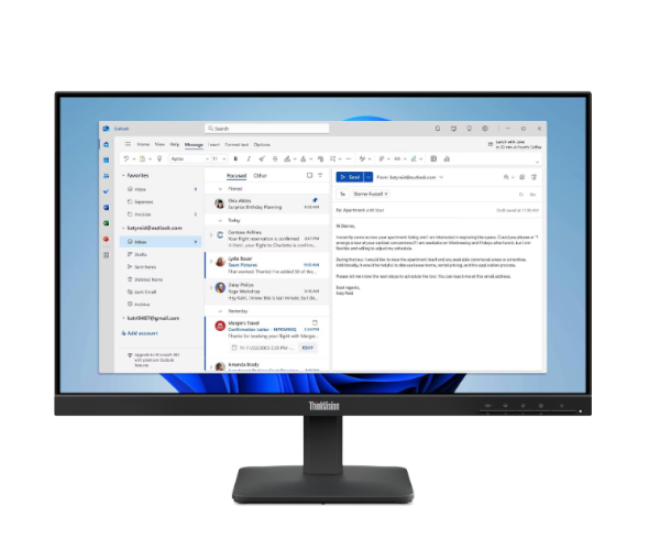 64B5KAT1IS מסך Lenovo ThinkVision S24-4e 24" IPS 100HZ – תמונה 1