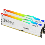זיכרון Kingston 64GB (2x32GB) DDR5 6000MHz Fury Beast RGB White C30