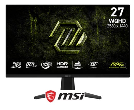 275QF מסך גיימינג MSI MAG 275QF 27" QHD IPS 180HZ 0.5MS Gaming Monitor – תמונה 1