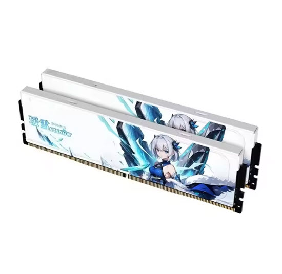 AXSNOW-ВВК%-6000С40W זיכרון AXSNOW 32GB (2x16GB) DDR5 6000MHz D5 Mecha Stainless Steel C40 EXPO XMP – תמונה 1