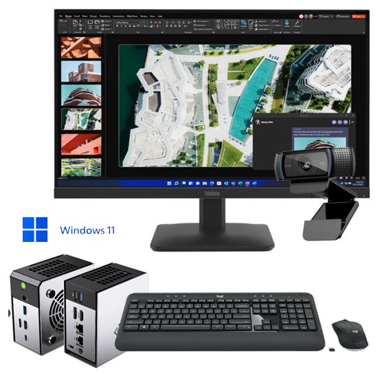 bandle-office-optimal-FHD-all באנדל מחשב משרדי OPTIMAL - מחשב מיני עם מסך 27", מקלדת, עכבר ומצלמת רשת – תמונה 1